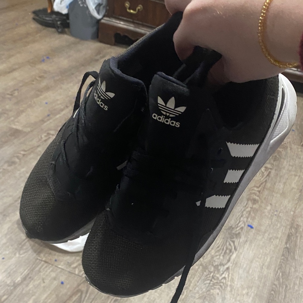 Adidas Men's/boy’s Black and White Athletic Sneakers